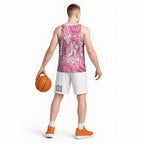 Australia Cricket Breast Cancer Personalised Basketball Jersey Pink Ribbon Aboriginal Art