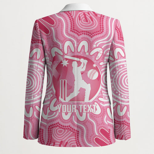 Australia Cricket Breast Cancer Personalised Blazer Pink Ribbon Aboriginal Art