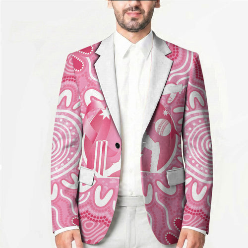 Australia Cricket Breast Cancer Personalised Blazer Pink Ribbon Aboriginal Art