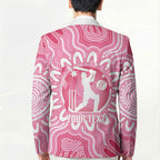 Australia Cricket Breast Cancer Personalised Blazer Pink Ribbon Aboriginal Art