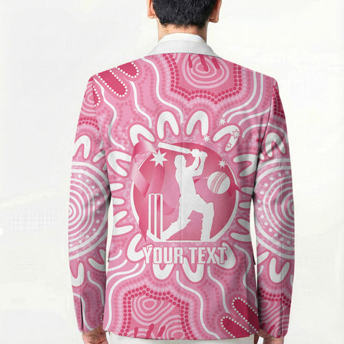 Australia Cricket Breast Cancer Personalised Blazer Pink Ribbon Aboriginal Art