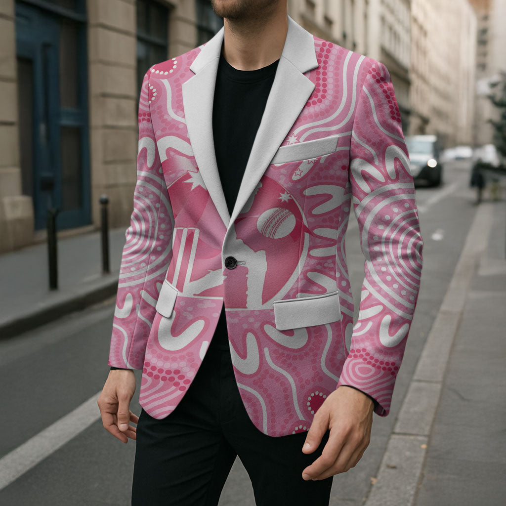 Australia Cricket Breast Cancer Personalised Blazer Pink Ribbon Aboriginal Art