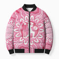 Australia Cricket Breast Cancer Personalised Bomber Puffer Jacket Pink Ribbon Aboriginal Art