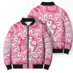 Australia Cricket Breast Cancer Personalised Bomber Puffer Jacket Pink Ribbon Aboriginal Art