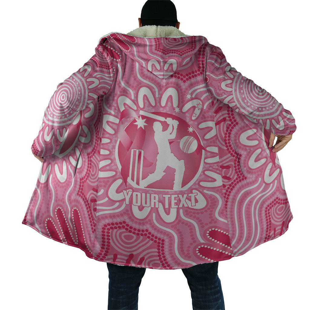 Australia Cricket Breast Cancer Personalised Cloak Pink Ribbon Aboriginal Art