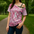Australia Cricket Breast Cancer Personalised Cross Shoulder Shirt Pink Ribbon Aboriginal Art
