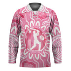 Australia Cricket Breast Cancer Personalised Hockey Jersey Pink Ribbon Aboriginal Art
