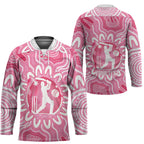 Australia Cricket Breast Cancer Personalised Hockey Jersey Pink Ribbon Aboriginal Art