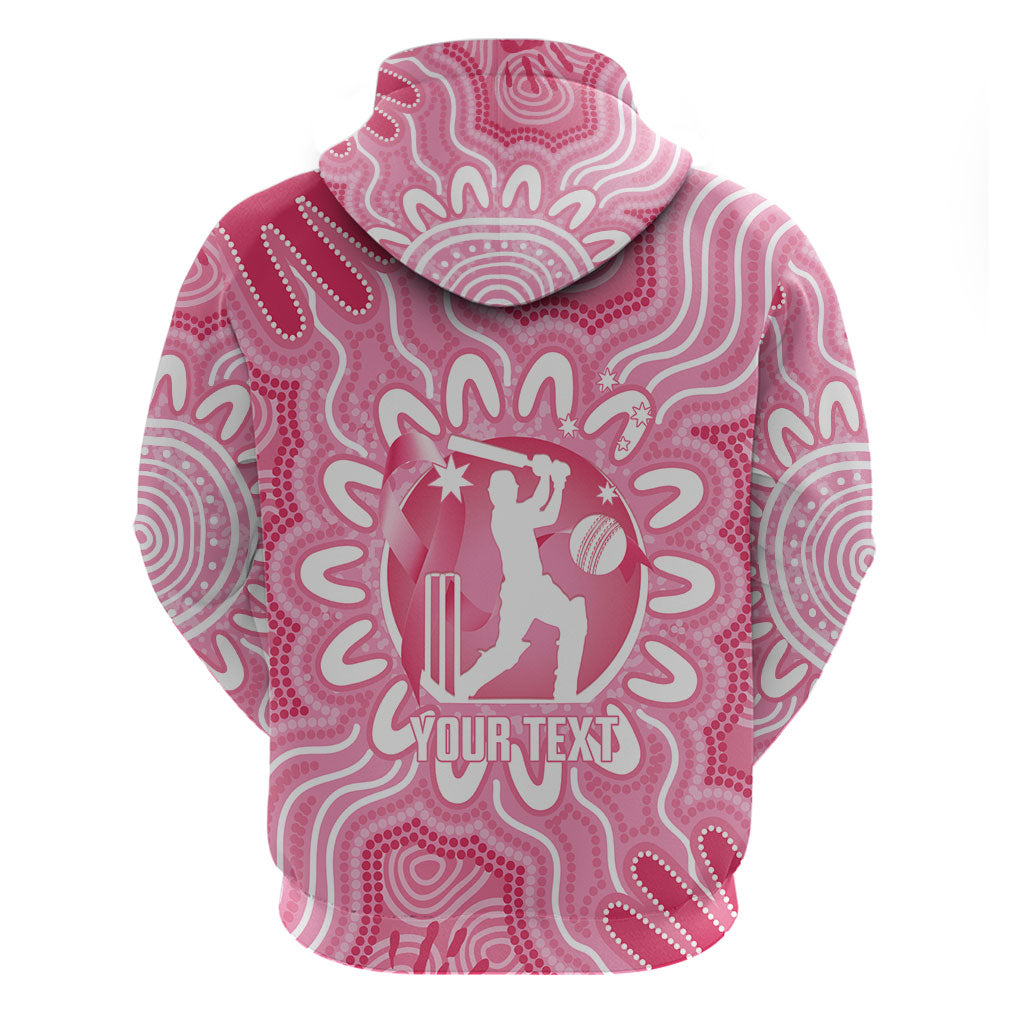 Australia Cricket Breast Cancer Personalised Hoodie Pink Ribbon Aboriginal Art