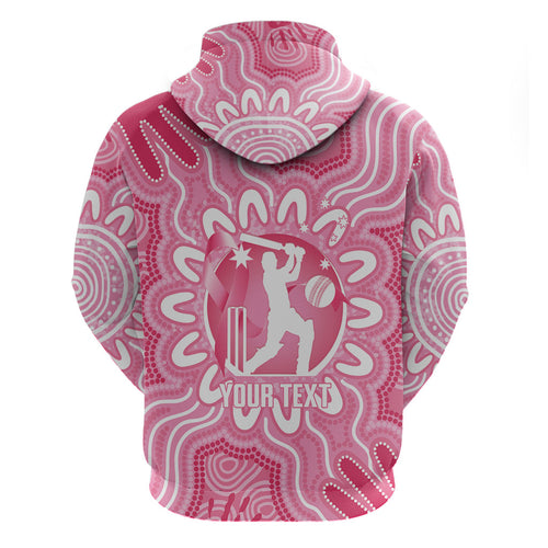 Australia Cricket Breast Cancer Personalised Hoodie Pink Ribbon Aboriginal Art