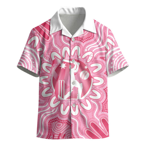 Australia Cricket Breast Cancer Personalised Kid Hawaiian Shirt Pink Ribbon Aboriginal Art