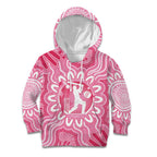 Australia Cricket Breast Cancer Personalised Kid Hoodie Pink Ribbon Aboriginal Art