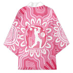 Australia Cricket Breast Cancer Personalised Kimono Pink Ribbon Aboriginal Art