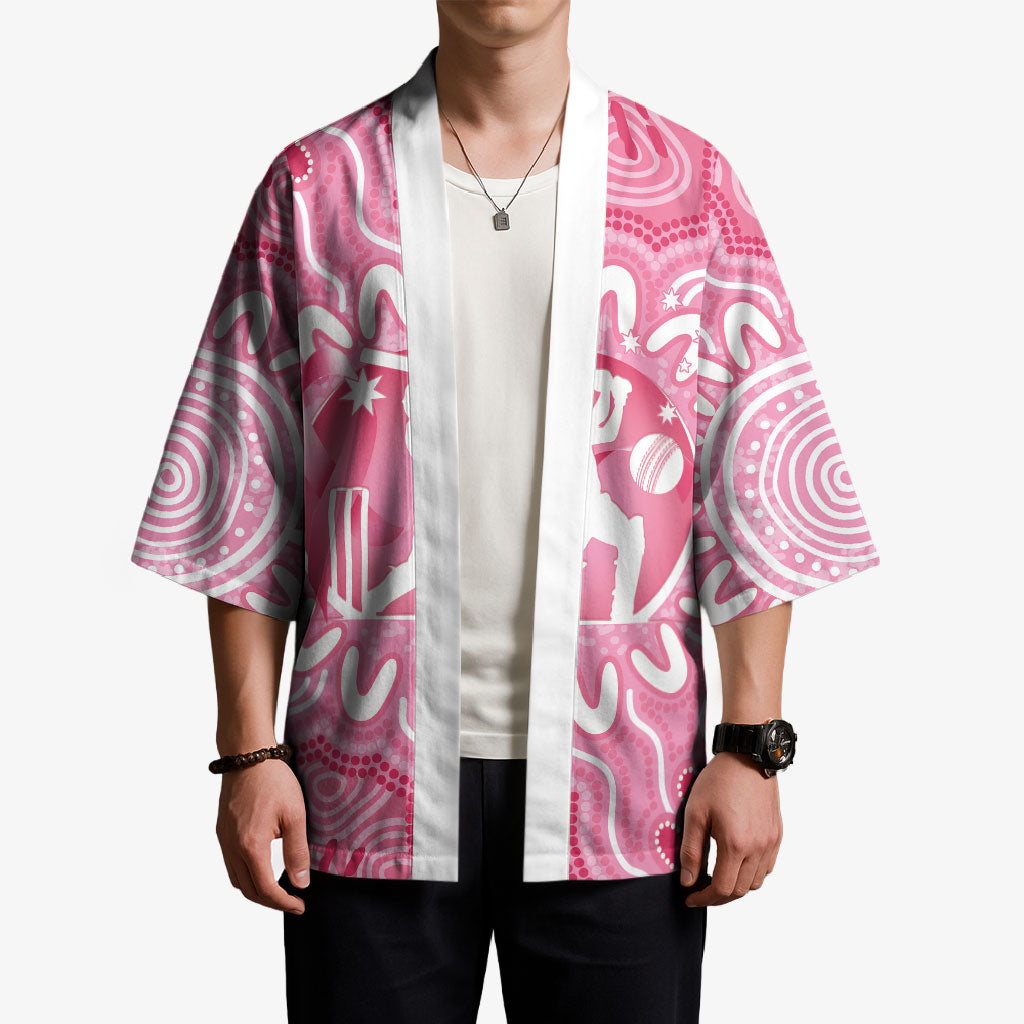 Australia Cricket Breast Cancer Personalised Kimono Pink Ribbon Aboriginal Art
