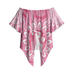 Australia Cricket Breast Cancer Personalised Off Shoulder Wrap Waist Top Pink Ribbon Aboriginal Art