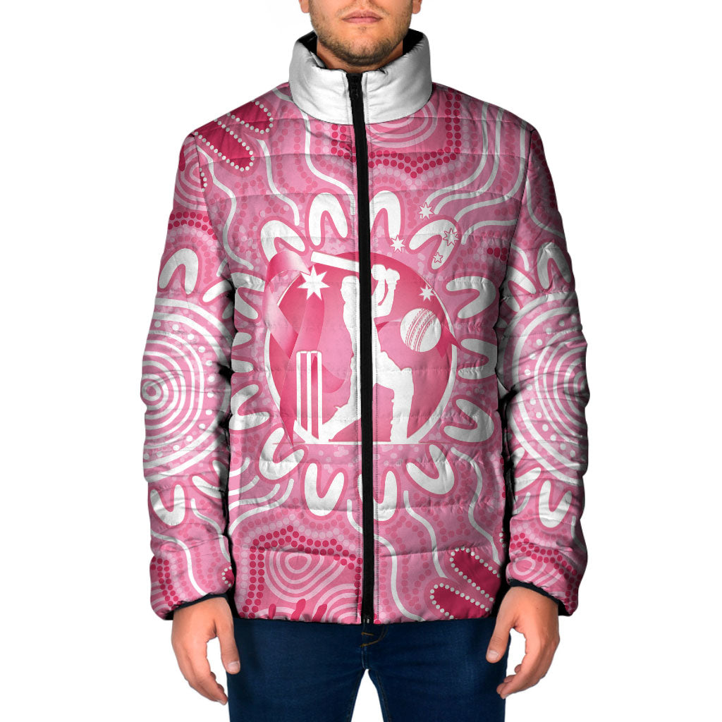 Australia Cricket Breast Cancer Personalised Padded Jacket Pink Ribbon Aboriginal Art