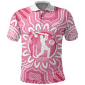 Australia Cricket Breast Cancer Personalised Polo Shirt Pink Ribbon Aboriginal Art