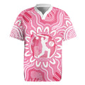 Australia Cricket Breast Cancer Personalised Rugby Jersey Pink Ribbon Aboriginal Art