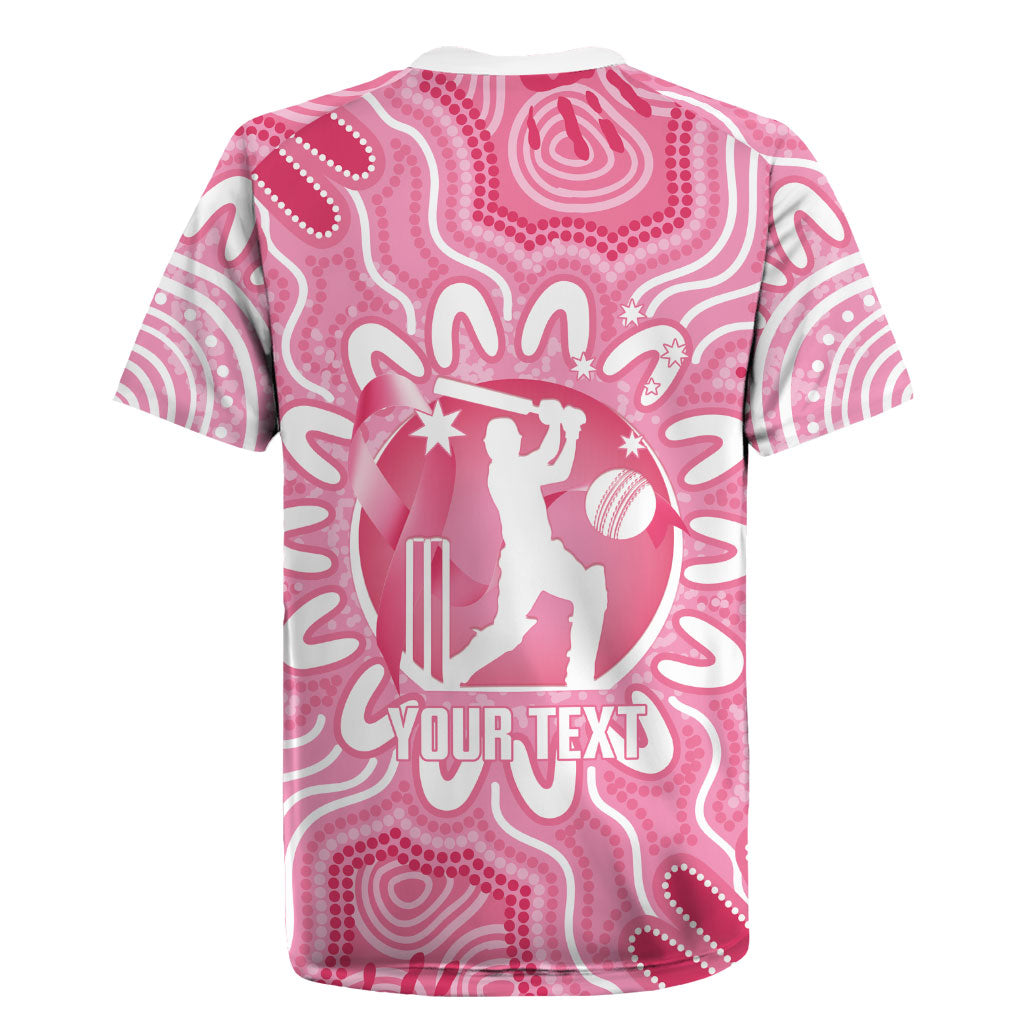 Australia Cricket Breast Cancer Personalised Rugby Jersey Pink Ribbon Aboriginal Art