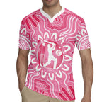 Australia Cricket Breast Cancer Personalised Rugby Jersey Pink Ribbon Aboriginal Art