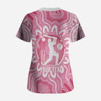 Australia Cricket Breast Cancer Personalised Scrub Top Pink Ribbon Aboriginal Art