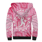 Australia Cricket Breast Cancer Personalised Sherpa Hoodie Pink Ribbon Aboriginal Art