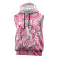 Australia Cricket Breast Cancer Personalised Sleeveless Hoodie Pink Ribbon Aboriginal Art