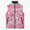 Australia Cricket Breast Cancer Personalised Sleeveless Puffer Jacket Pink Ribbon Aboriginal Art
