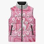 Australia Cricket Breast Cancer Personalised Sleeveless Puffer Jacket Pink Ribbon Aboriginal Art