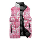 Australia Cricket Breast Cancer Personalised Sleeveless Puffer Jacket Pink Ribbon Aboriginal Art
