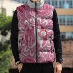 Australia Cricket Breast Cancer Personalised Sleeveless Puffer Jacket Pink Ribbon Aboriginal Art