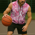 Australia Cricket Breast Cancer Personalised Sleeveless Zip Hoodie Pink Ribbon Aboriginal Art