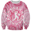 Australia Cricket Breast Cancer Personalised Sweatshirt Pink Ribbon Aboriginal Art