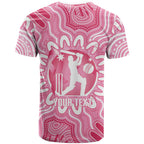 Australia Cricket Breast Cancer Personalised T Shirt Pink Ribbon Aboriginal Art