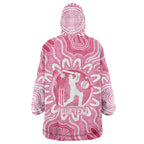 Australia Cricket Breast Cancer Personalised Wearable Blanket Hoodie Pink Ribbon Aboriginal Art