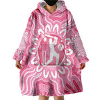 Australia Cricket Breast Cancer Personalised Wearable Blanket Hoodie Pink Ribbon Aboriginal Art