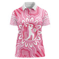 Australia Cricket Breast Cancer Personalised Women Polo Shirt Pink Ribbon Aboriginal Art