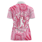 Australia Cricket Breast Cancer Personalised Women Polo Shirt Pink Ribbon Aboriginal Art