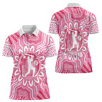 Australia Cricket Breast Cancer Personalised Women Polo Shirt Pink Ribbon Aboriginal Art