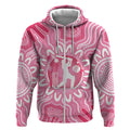 Australia Cricket Breast Cancer Personalised Zip Hoodie Pink Ribbon Aboriginal Art