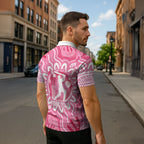 Australia Cricket Breast Cancer Personalised Zipper Polo Shirt Pink Ribbon Aboriginal Art