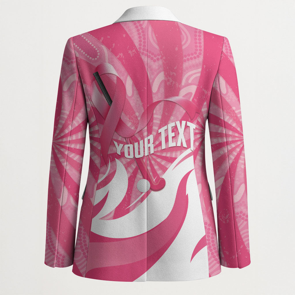 Australia Field Hockey Breast Cancer Personalised Blazer Think Pink Ribbon Aboriginal Art