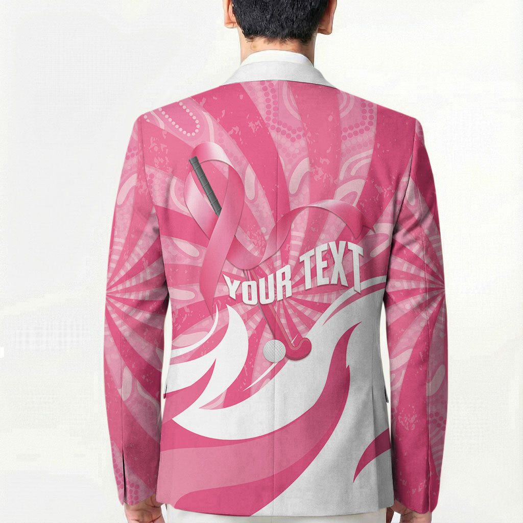 Australia Field Hockey Breast Cancer Personalised Blazer Think Pink Ribbon Aboriginal Art
