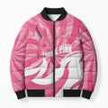 Australia Field Hockey Breast Cancer Personalised Bomber Puffer Jacket Think Pink Ribbon Aboriginal Art