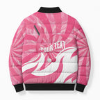 Australia Field Hockey Breast Cancer Personalised Bomber Puffer Jacket Think Pink Ribbon Aboriginal Art