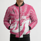 Australia Field Hockey Breast Cancer Personalised Bomber Puffer Jacket Think Pink Ribbon Aboriginal Art