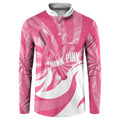 Australia Field Hockey Breast Cancer Personalised Button Sweatshirt Think Pink Ribbon Aboriginal Art