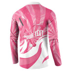 Australia Field Hockey Breast Cancer Personalised Button Sweatshirt Think Pink Ribbon Aboriginal Art