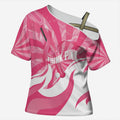 Australia Field Hockey Breast Cancer Personalised Cross Shoulder Shirt Think Pink Ribbon Aboriginal Art