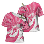 Australia Field Hockey Breast Cancer Personalised Cross Shoulder Shirt Think Pink Ribbon Aboriginal Art